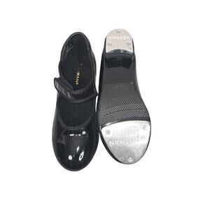 Weissman Tap Shoes Kids Girls Size 13.5 Black Patent Mary Jane Strap Dance W2600